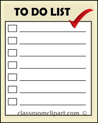 Important Clip Art To Do List
