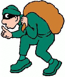 Burglar Running - A cartoon b