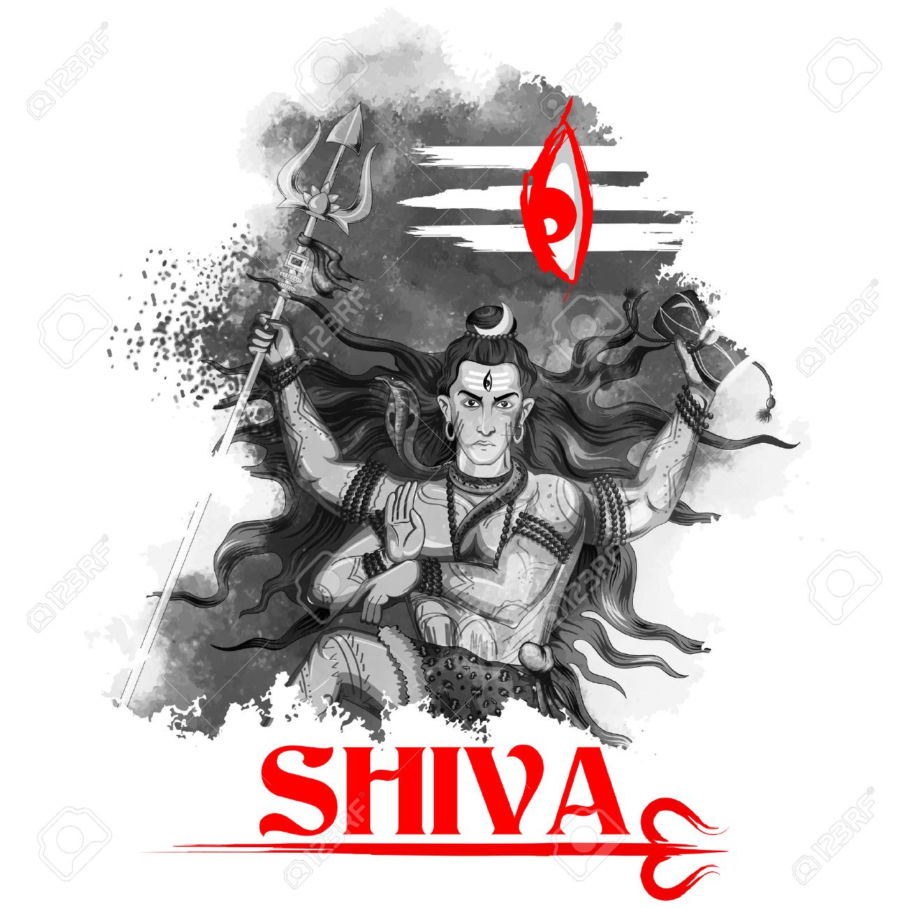 illustration of Lord Shiva, Indian God of Hindu Stock Vector - 53412093