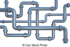 ... lot of pipes - many pipes intersecting each other (3d... ...