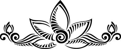 Lotus flower. Vector ornament against white Royalty Free Stock Images