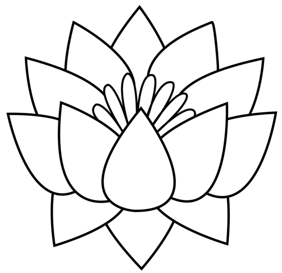 Lotus Flower Line Art - Free  - Lotus Flower Clip Art