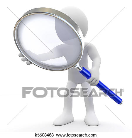 Man with magnifying glass - Loupe Clipart