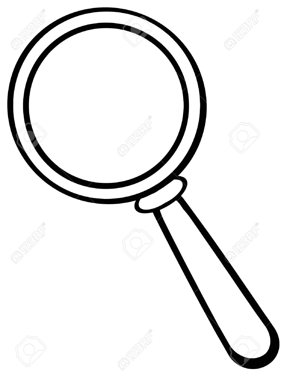 Outlined Magnifying Glass Sto - Loupe Clipart