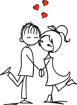 two people in love clipart