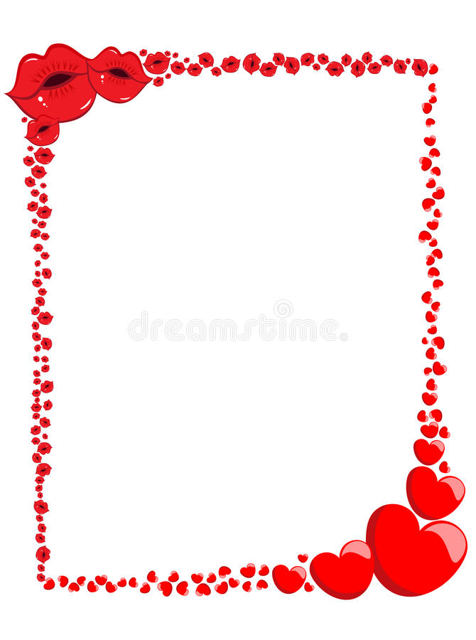 Download Decorative Valentine Love Frame Or Border Stock Vector -  Illustration of lips, copy:
