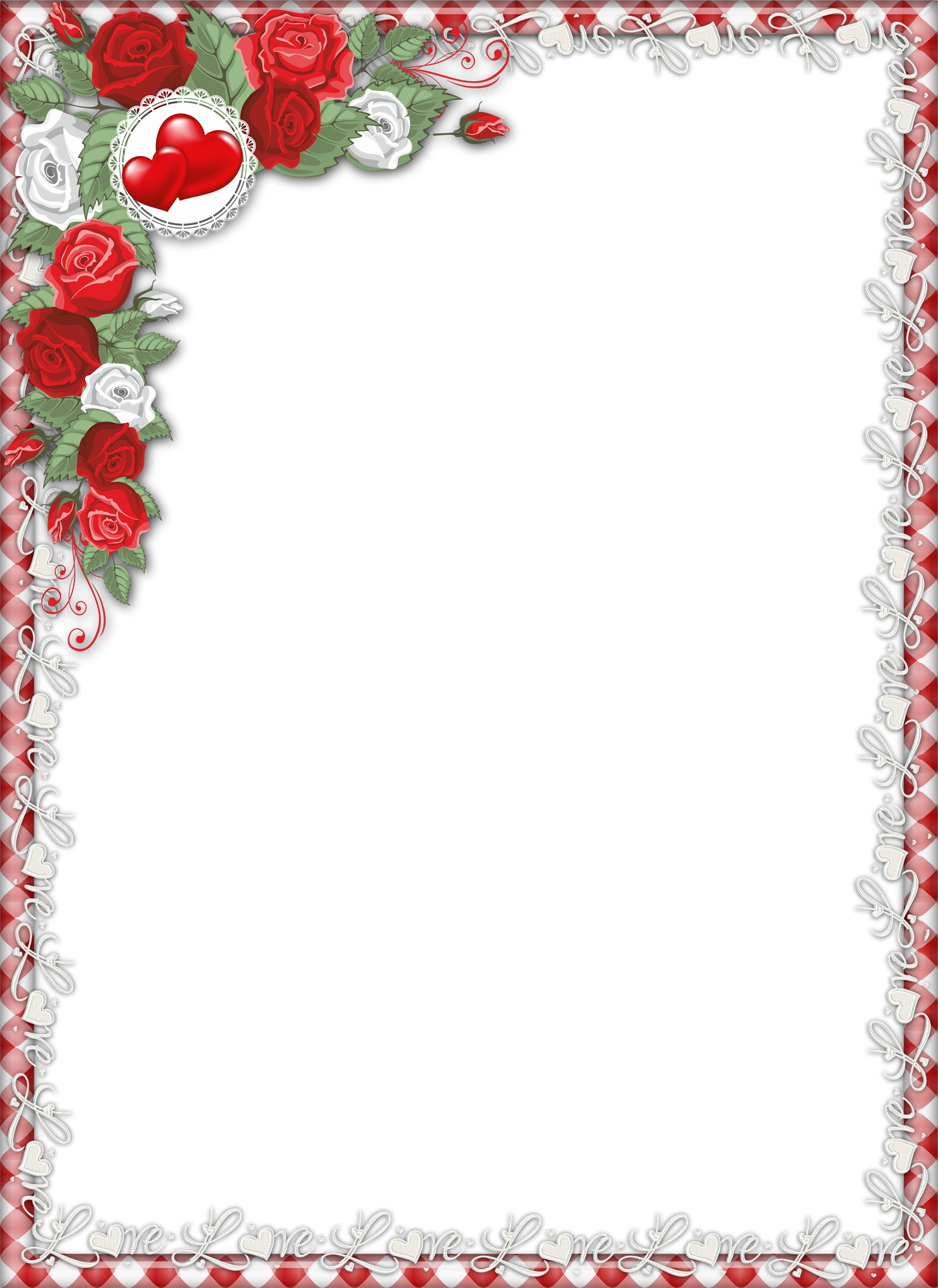 Red Love PNG Transparent Frame with Roses | Gallery Yopriceville -  High-Quality Images and Transparent PNG Free Clipart