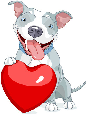 Love Pitbull Dogs Clip Art Dog Valentine Heart Clipart