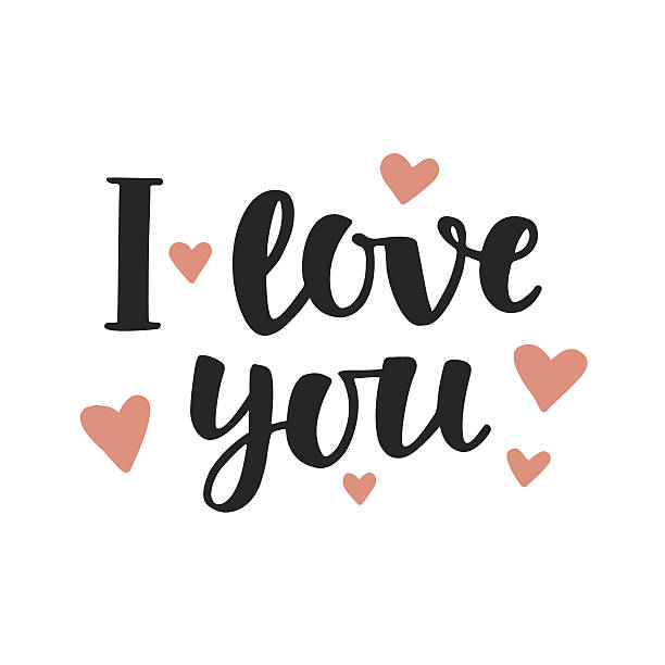 I Love You concept vector art - Lovely Text Clipart