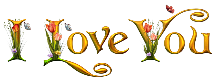 I love you PNG - Lovely Text Clipart
