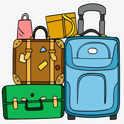 hand-painted luggage, Heavy Suitcase, Drag The Luggage, Trunk PNG Image and