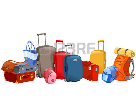 luggage, suitcases, backpacks, packages illustration