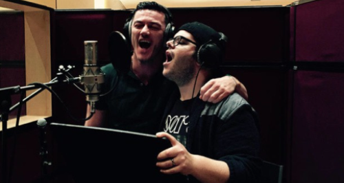 Luke Evans and Josh Gad recording songs fro beauty. u0027