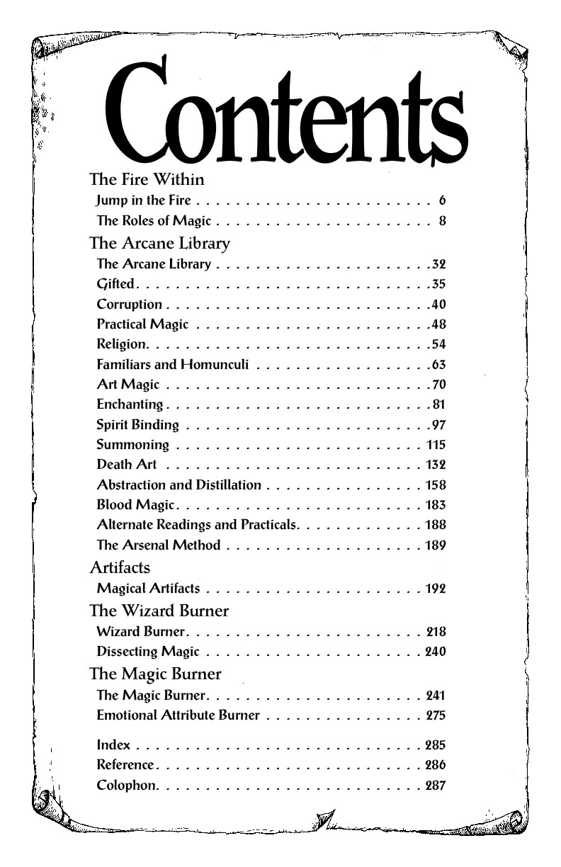 Table of Contents Page