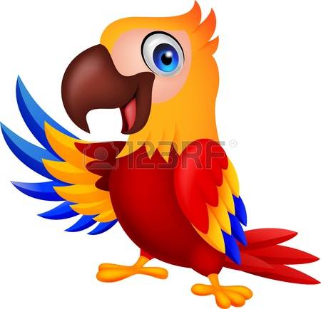 macaw: Cute macaw bird cartoo - Macaw Clipart