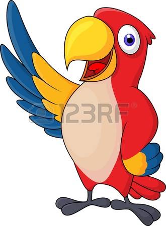 macaw: Macaw bird cartoon waving