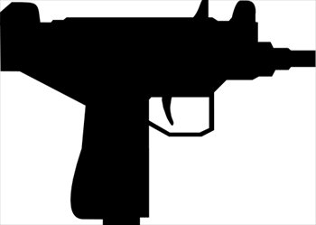 machine-gun. Uzi-silhouette - Machine Gun Clip Art