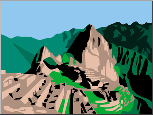 Clip Art: Machu Picchu Color I abcteach clipartlook.com - preview 1