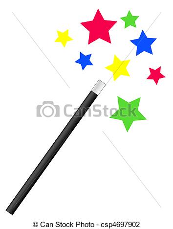 ... magic wand with bright st - Magic Wand Clip Art
