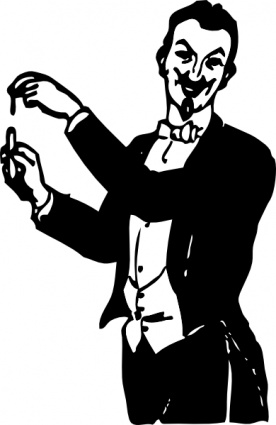Magician And Floating Lady; M - Magician Clip Art