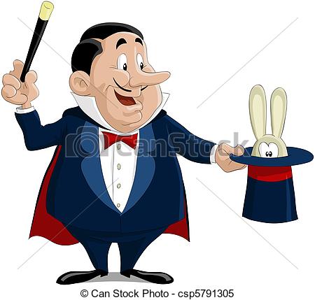 ... Magician - The magician pulls out a rabbit from a hat