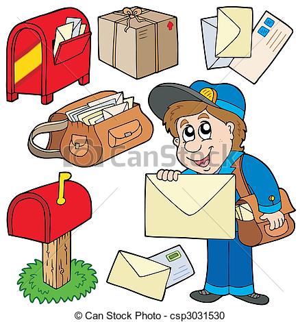 ... mailman Clipartby gnicolson7/2,040; Mail collection on white background - vector illustration.