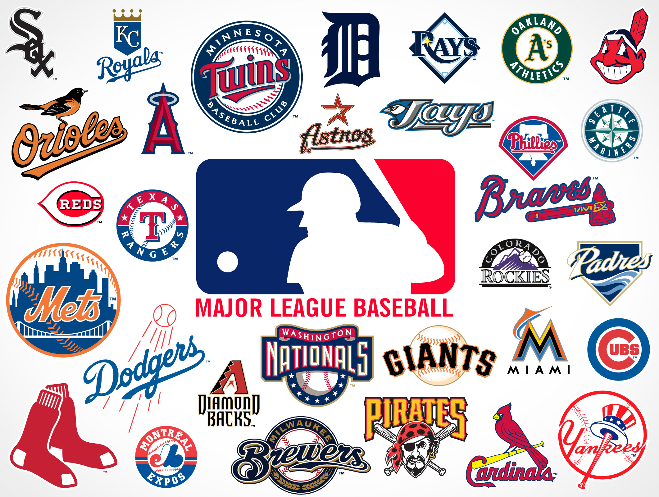 Major League Baseball Team Logos Market Your Psd Mockups For Logos