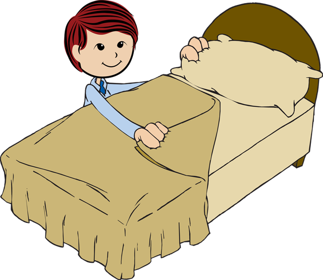 Boy Making Bed Clipart. 59bc9