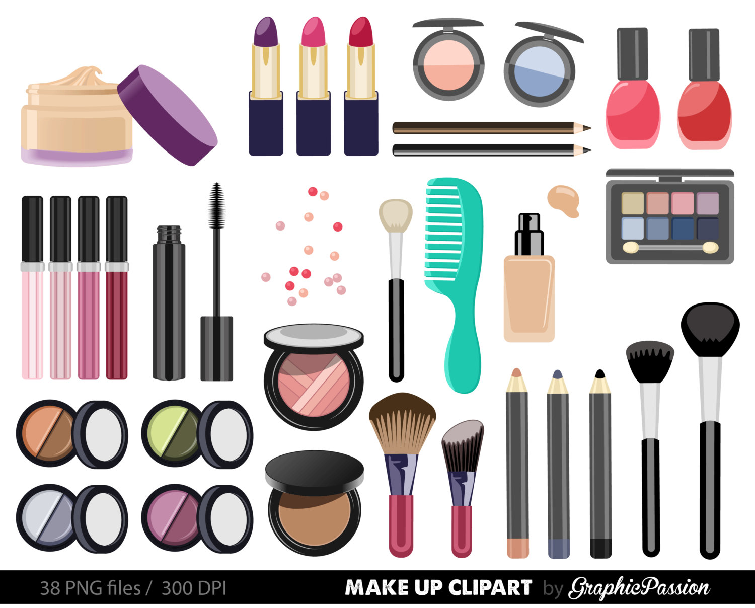 Make up Collection Digital Clipart Beauty Clipart Cosmetic clipart Nail polish clipart Girly Clipart Make up clip art INSTANT DOWNLOAD