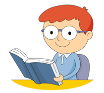 Male Student Wearing Glasses Reading Book Clipart Size: 108 Kb