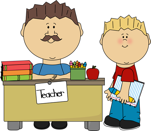 Male Teacher and Student - Teacher And Student Clipart