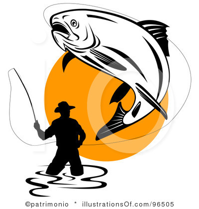 man fishing in boat clipart