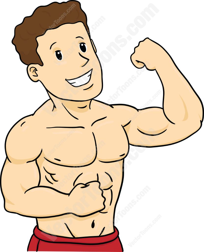 Clipart Vector Of Muscle Man 