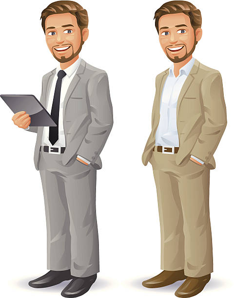 Young Businessman With Beard vector art illustration