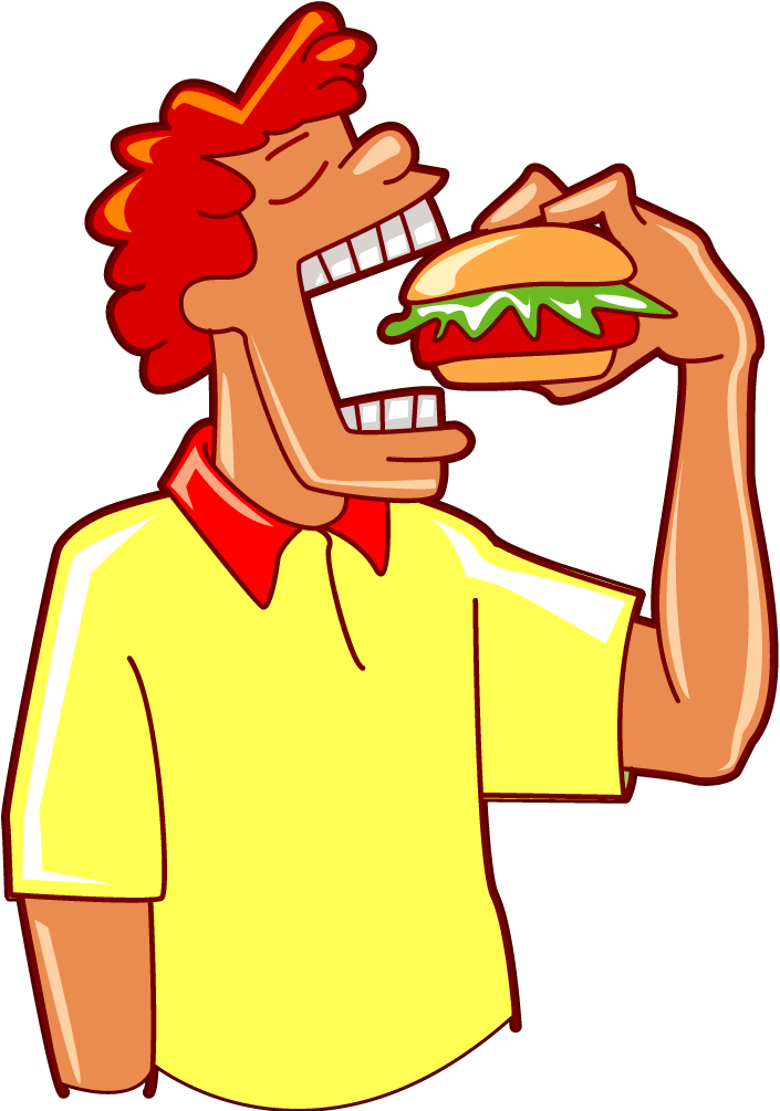 Man Eating - Clipart Eating
