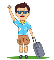 Man holding travelling bags a - Traveling Clipart