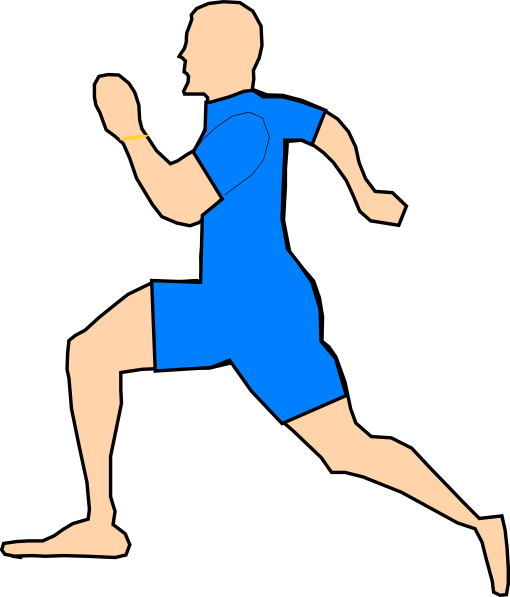 Man Running In Light Blue Cli - Man Running Clipart