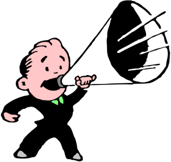 Man with megaphone clipart