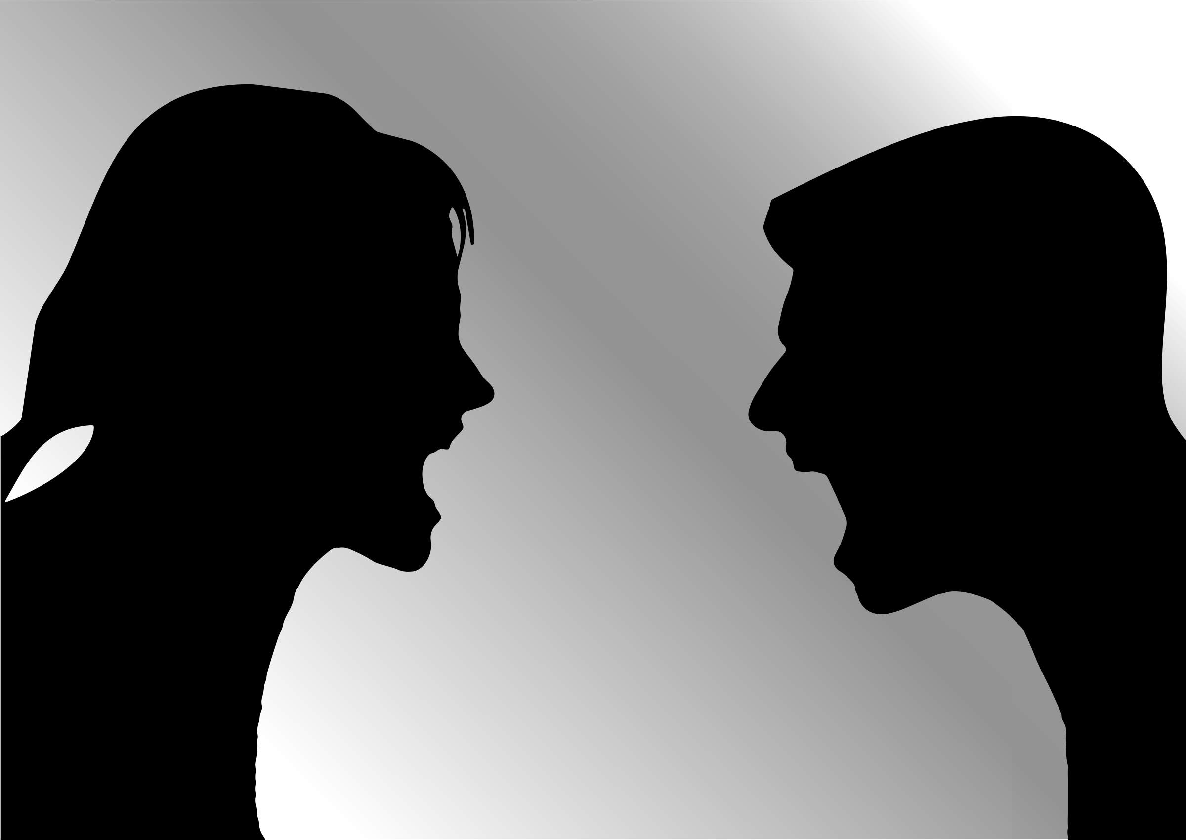Man Woman Arguing Silhouette - Arguing Clipart