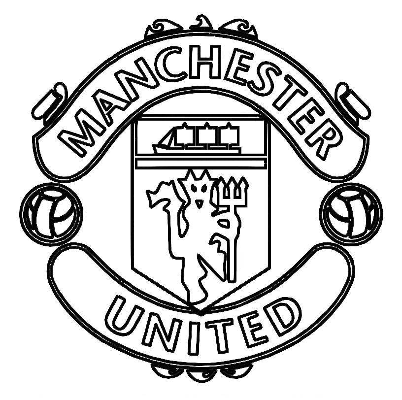 Football Pictures To Colour print manchester united logo soccer coloring  pages or download nfl coloring pages