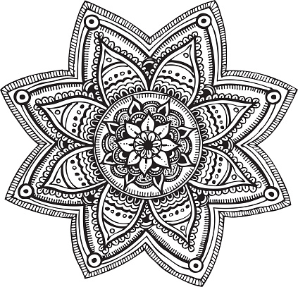 Mandala - hand drawn ornament vector art illustration