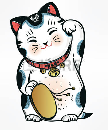 Lucky cat - Maneki Neko. Trad - Maneki Neko Clipart