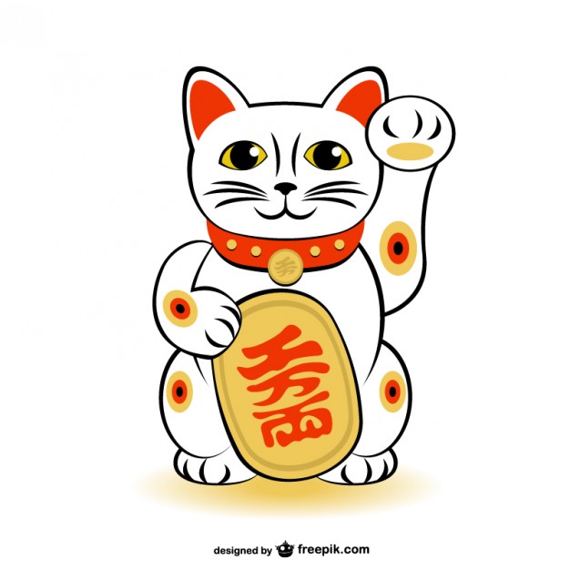 Maneki-neko lucky cat vector  - Maneki Neko Clipart