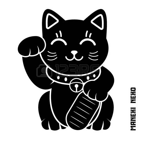 Maneki-neko lucky cat vector 