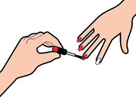 Nail Salon Woman Hand With