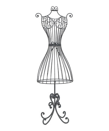 Vintage Dress Form Clip Art .