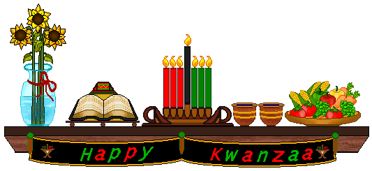 Mantle Clip Art - Kwanzaa Mantle With Happy Kwanzaa