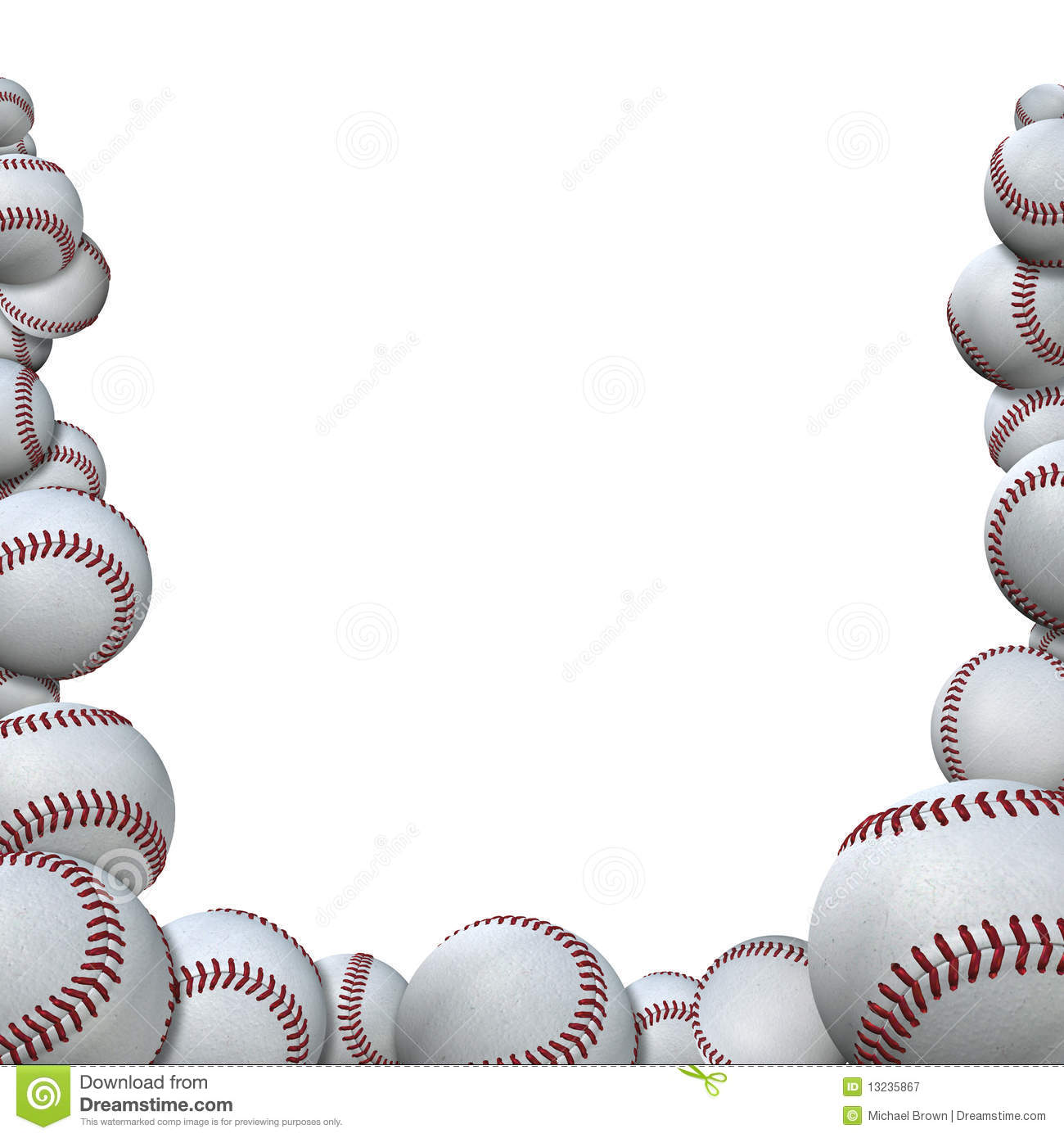 Many Baseballs Form Baseball  - Baseball Border Clipart