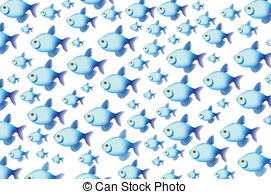 ... many fish - illustration of many fish together in a school,... ...