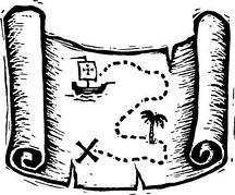 Treasure Map Clipart Black An